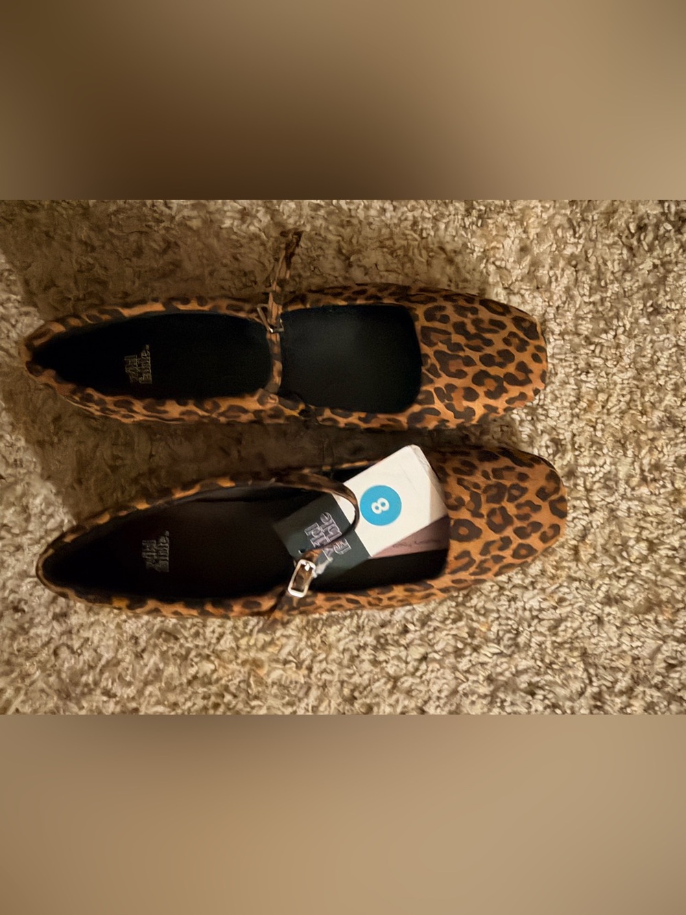 Brand new target wild fable Elsa Mary Jane flats leopard print 8.